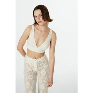 Top crop cu decolteu in V imagine