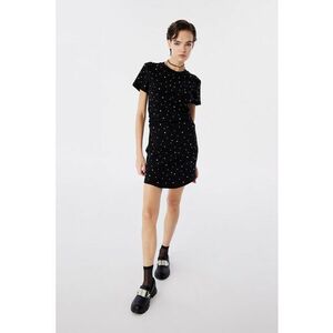 Rochie din amestec de bumbac cu strasuri imagine