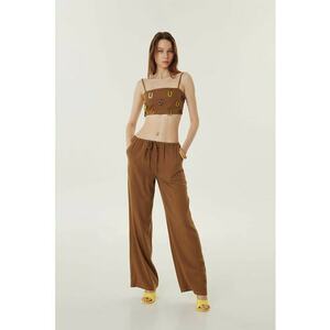 Pantaloni din amestec de lyocell cu croiala ampla imagine