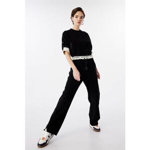 Pantaloni drepti de trening cu banda text imagine