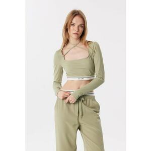Bluza crop cu decolteu patrat imagine