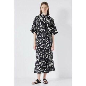 Rochie-camasa maxi cu animal print imagine
