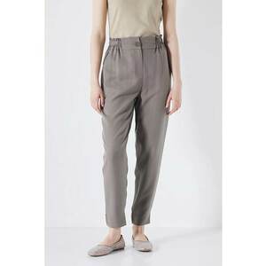 Pantaloni conici din lyocell cu talie inalta imagine