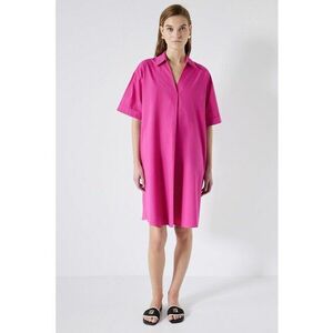 Rochie-camasa mini cu guler ascutit imagine