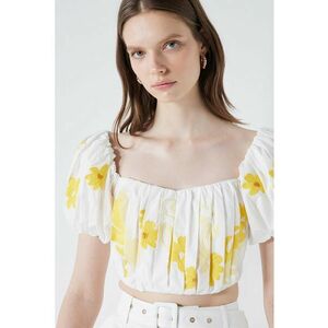 Bluza crop cu imprimeu floral imagine