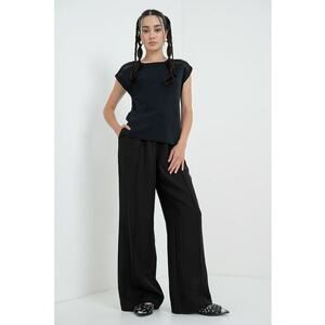 Tricou din bumbac cu insertii din dantela imagine