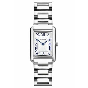Ceas Damski Quartz - bratara argintie - carcasa metalica aurie - rezistenta la apa 30m - 22x22mm imagine