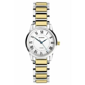 Ceas dama Beaumont 40682 - quartz - argintiu-auriu - bratara metalica - 5 ATM - alb imagine