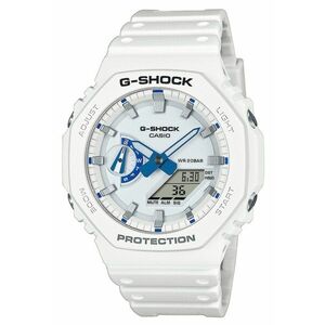 Ceas barbati G-SHOCK GA-2100HDS-7AER - albastru - curea alba din cauciuc - 45mm - rezistent la apa 200m imagine