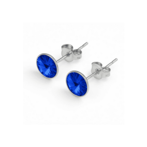 Cercei din Argint 925 cu Cristale Swarovski Albastre - inchidere tip surub - fluturas imagine