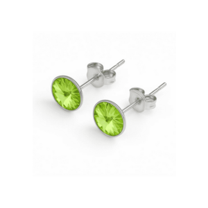 Cercei din Argint 925 cu Cristale Swarovski Verzi - inchidere tip surub - fluturas imagine