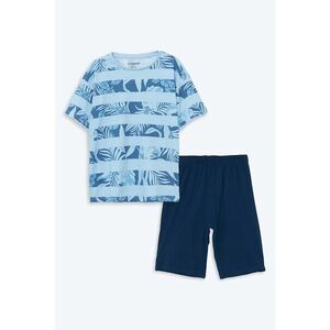Pijama cu tricou de bumbac cu imprimeu si pantaloni scurti imagine