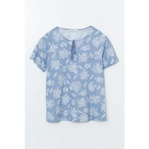 Bluza cu maneci scurte si model floral imagine