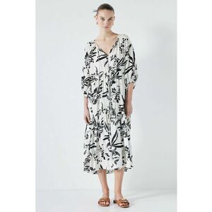 Rochie midi cu model floral si maneci 3/4 imagine