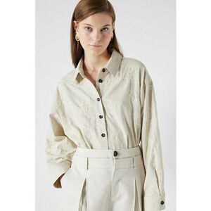 Pantaloni scurti din amestec de in cu pliuri inversate imagine