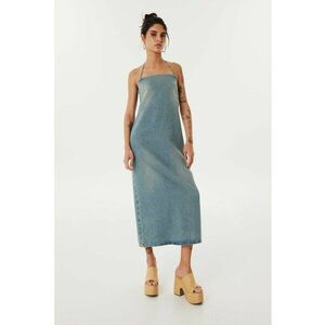 Rochie midi din denim cu decolteu halter imagine