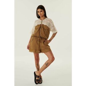 Jacheta cu garnitura de macrame si guler baseball imagine