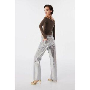 Blugi relaxed fit cu aspect metalizat imagine