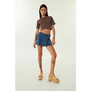 Fusta-pantalon din denim cu talie medie imagine