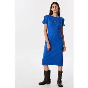 Rochie midi din bumbac cu croiala dreapta imagine