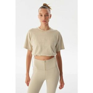 Tricou crop cu snururi de ajustare laterale imagine