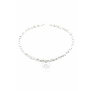 Colier cu Perle Preciosa albe si pandantiv Munte din Argint 925 - reglabil 39-42 cm - perle 6mm - dama imagine
