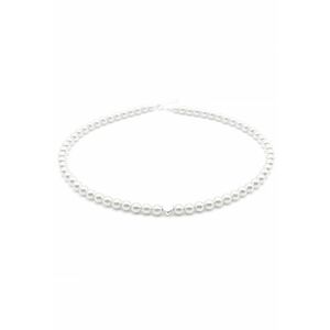 Colier cu Perle Preciosa albe si pandantiv Inima din Argint 925 - reglabil 39-42 cm - perle 6mm - dama imagine
