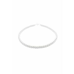 Colier cu Perle Preciosa albe si inchidere din Argint 925 - reglabil 39-42 cm - perle 6mm - dama imagine