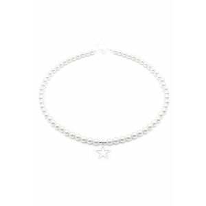 Colier cu Perle Preciosa albe si pandantiv Stea din Argint 925 - reglabil 39-42 cm - perle 6mm - dama imagine