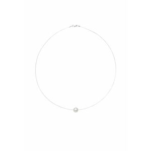 Colier fir transparent cu perla Preciosa alba si inchidere din Argint 925 imagine