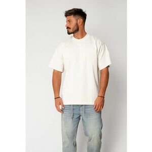 Tricou Heavy Oversized Ripped Light Beige 17362 imagine