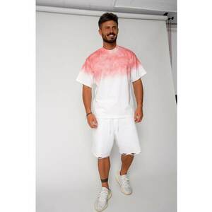 Tricou Heavy Oversized White/Pink 17388 imagine
