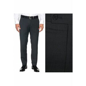 Pantaloni Din Material - Pantaloni De Costum Noi - Croi: Regular Fit - Stil: Drept - Tip De Pantaloni: Skinny - Compozitie Material: 70% Poliester - 30% Viscoza - 31/34 - Negru imagine