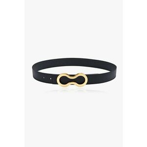 Curea de piele cu catarama din alama placata cu aur de 14K Signature imagine