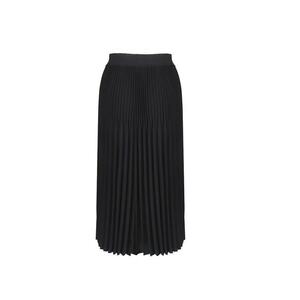 Fusta midi plisata cu talie elastica - Negru imagine