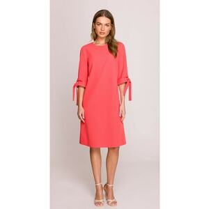 Rochie cu maneci legate - Roz - imagine
