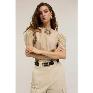 Bluza crop din amestec de lyocell imagine