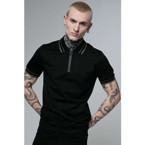 Tricou polo cu fenta cu fermoar imagine