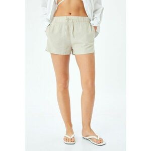 Pantaloni scurti din amestec de in cu snur de ajustare in talie imagine