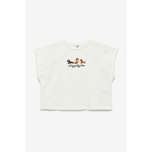 Tricou crop cu imprimeu imagine