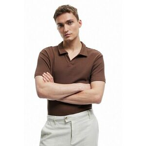 Tricou polo slim-fit cu model tricotat imagine
