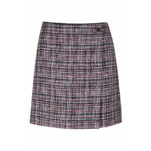 Fusta-pantalon cu aspect de tweed si design petrecut - Gri imagine