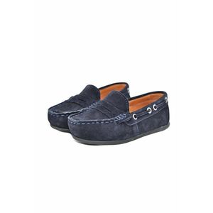 Mocasini baieti - piele intoarsa - comozi - LF01 - Bleumarin imagine