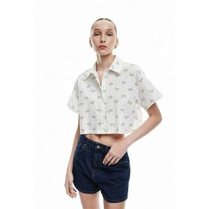 Camasa crop cu model floral imagine