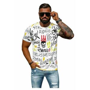 Tricou barbati cu imprimeu Fowl alb imagine