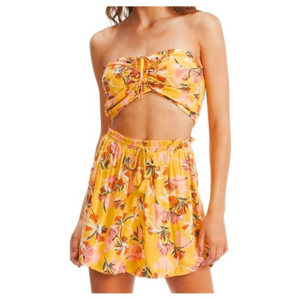 Bluza crop cu imprimeu floral Island Hops - imagine