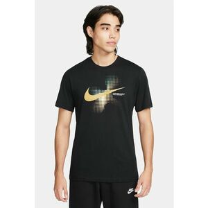 Tricou cu imprimeu logo si decolteu la baza gatului imagine