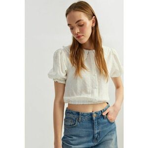 Bluza crop cu maneci bufante imagine