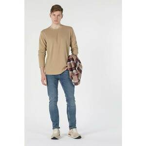 Tricou Cu Maneca Lunga De Barbati Bej Regular Fit- imagine