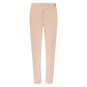 Pantaloni conici cu pliu frontal si detaliu asimetric imagine